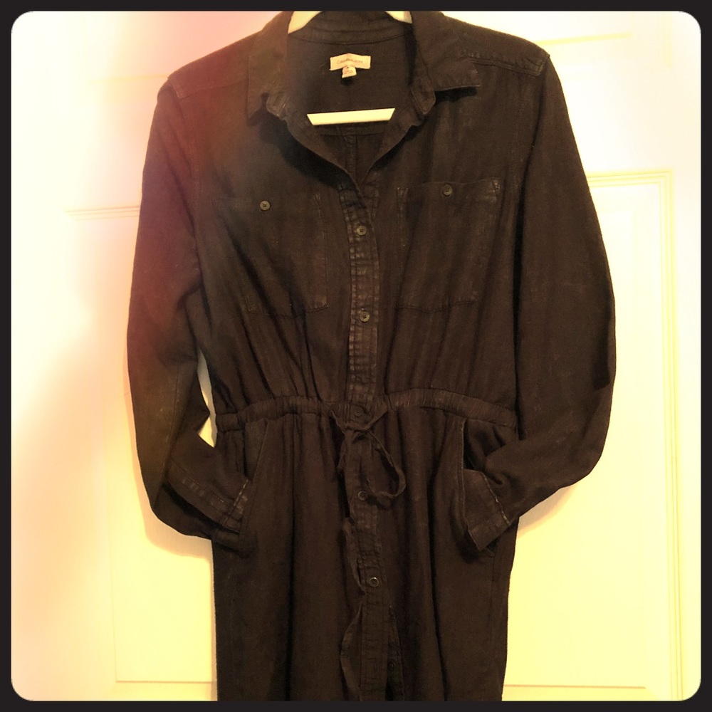 Calvin Klein Denim Button-Down Shirt Dress